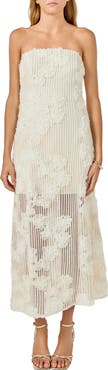 Endless Rose Mesh Overlay Strapless Dress