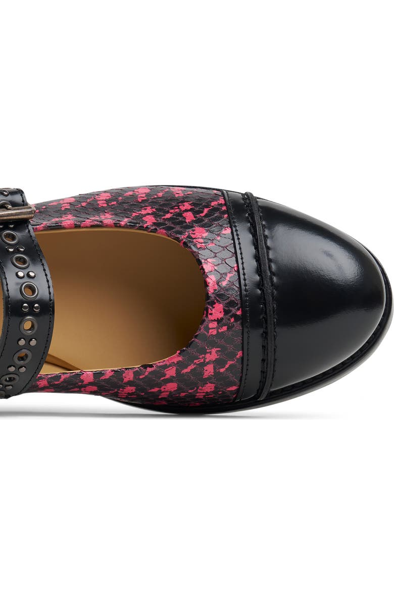 The Office of Angela Scott Miss Alexa Cap Toe Mary Jane, Alternate, color, Black/ Pink Snake