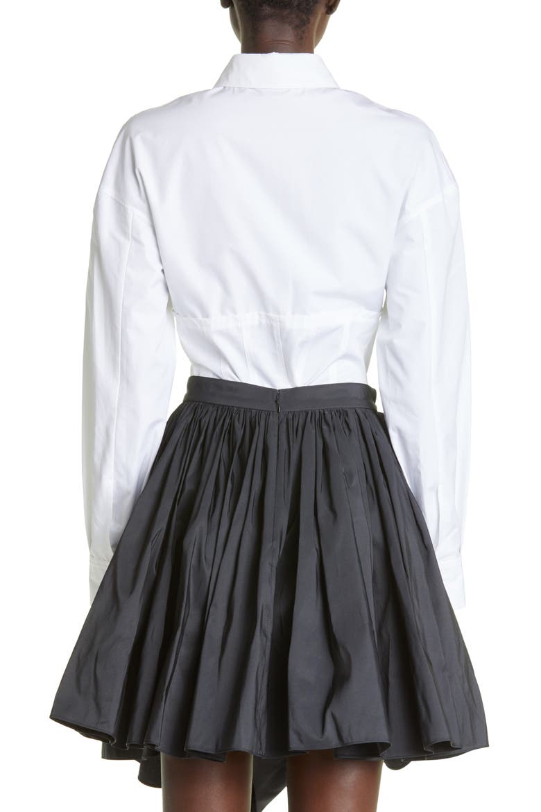 Bustier Stitch Cotton Poplin Top, Alternate, color, OPTICAL WHITE