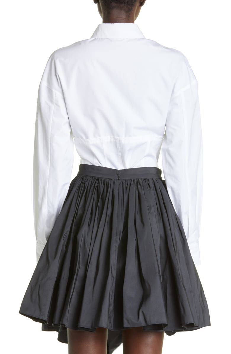 McQueen Bustier Stitch Cotton Poplin Top, Alternate, color, 