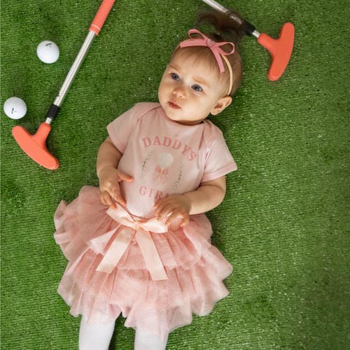 Sweet Wink Daddy's Golf Girl Short Sleeve Bodysuit In Pink
