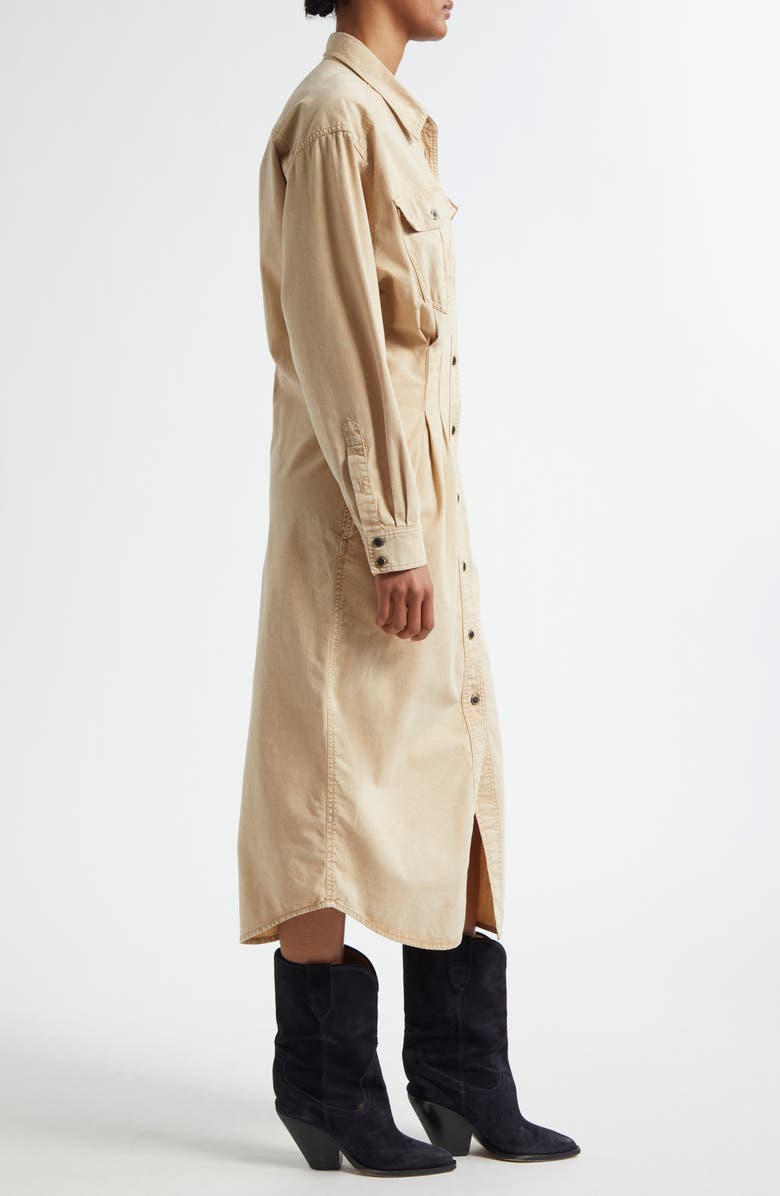 Isabel Marant Étoile Nolwen Belted Denim Shirtdress, Alternate, color, Beige