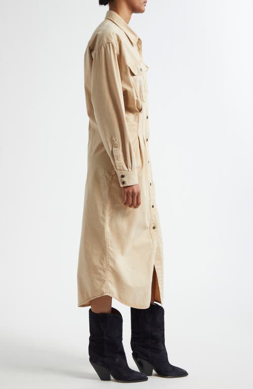Isabel Marant Étoile Nolwen Belted Denim Shirtdress In Brown