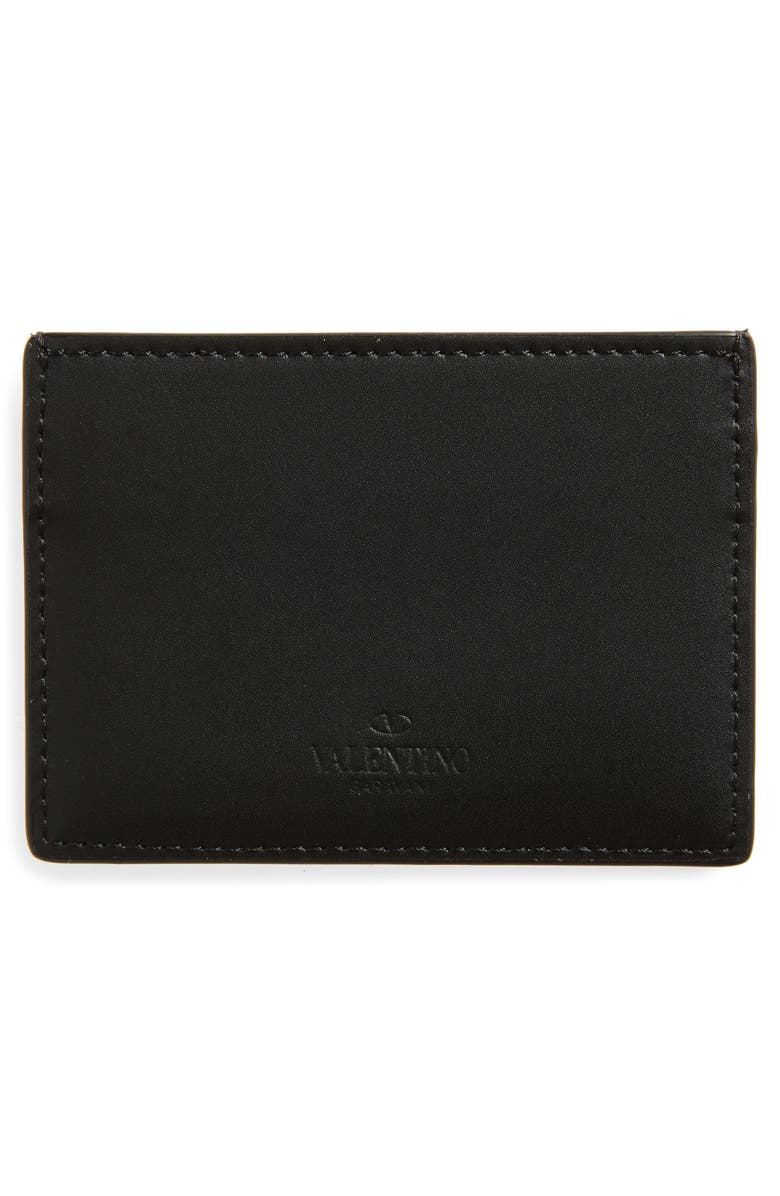 Valentino Garavani VLTN Leather Card Case, Alternate, color, 