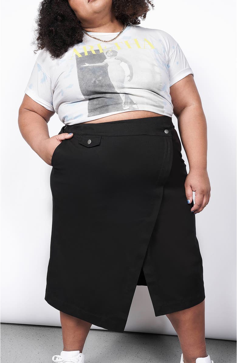 WILDFANG Essential Utility Wrap Skirt, Alternate, color, Black