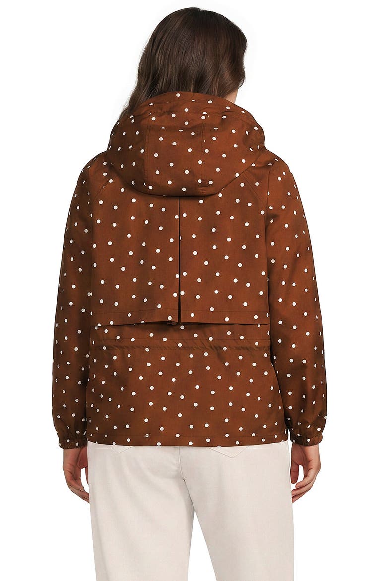 Plus Size Print Squall Packable Rain Jacket, Alternate, color, Rich Ginger Brown Dot