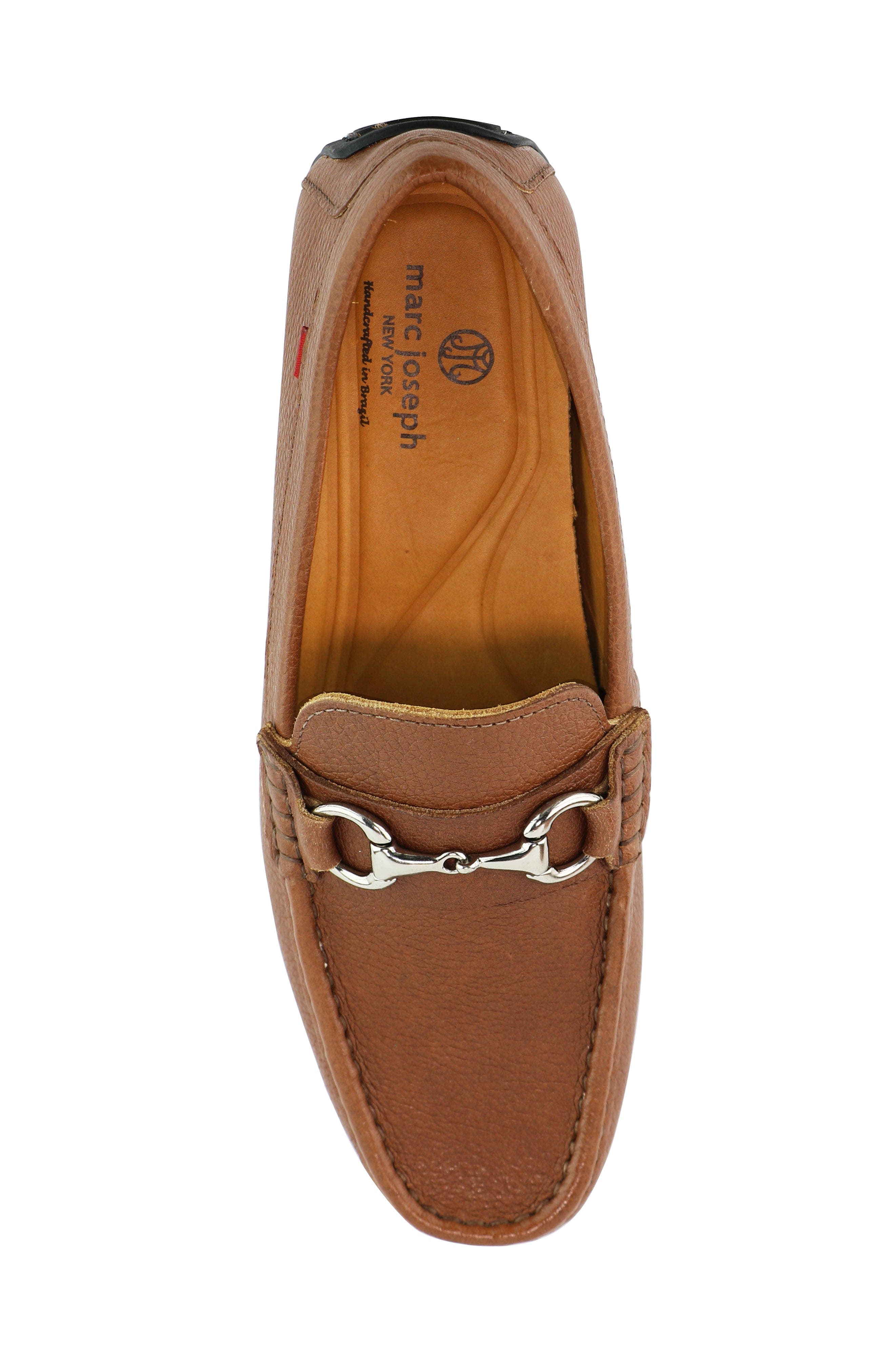 Central Park Leather Slip on Buckle Loafer, Alternate, color, Cognac Grainy Leather