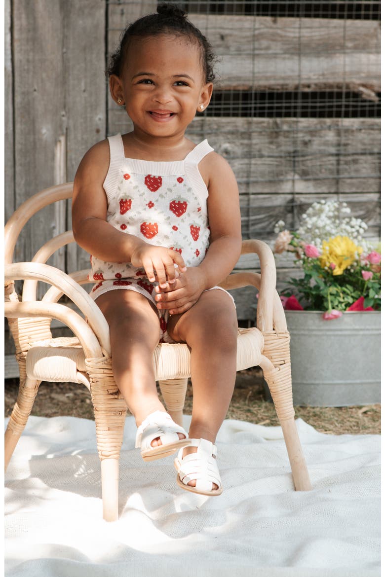 Strawberry Organic Cotton Knit Tank & Shorts Set, Alternate, color, LIGHT PINK