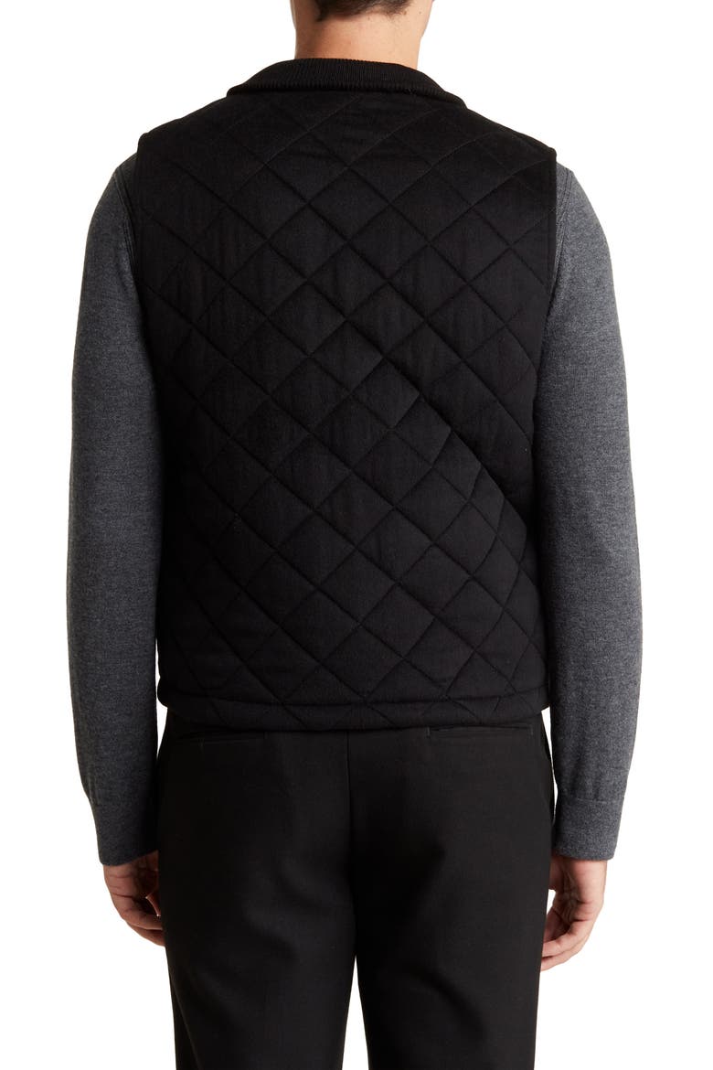 Diamond Quilt Wool & Cashmere Vest, Alternate, color, BLACK