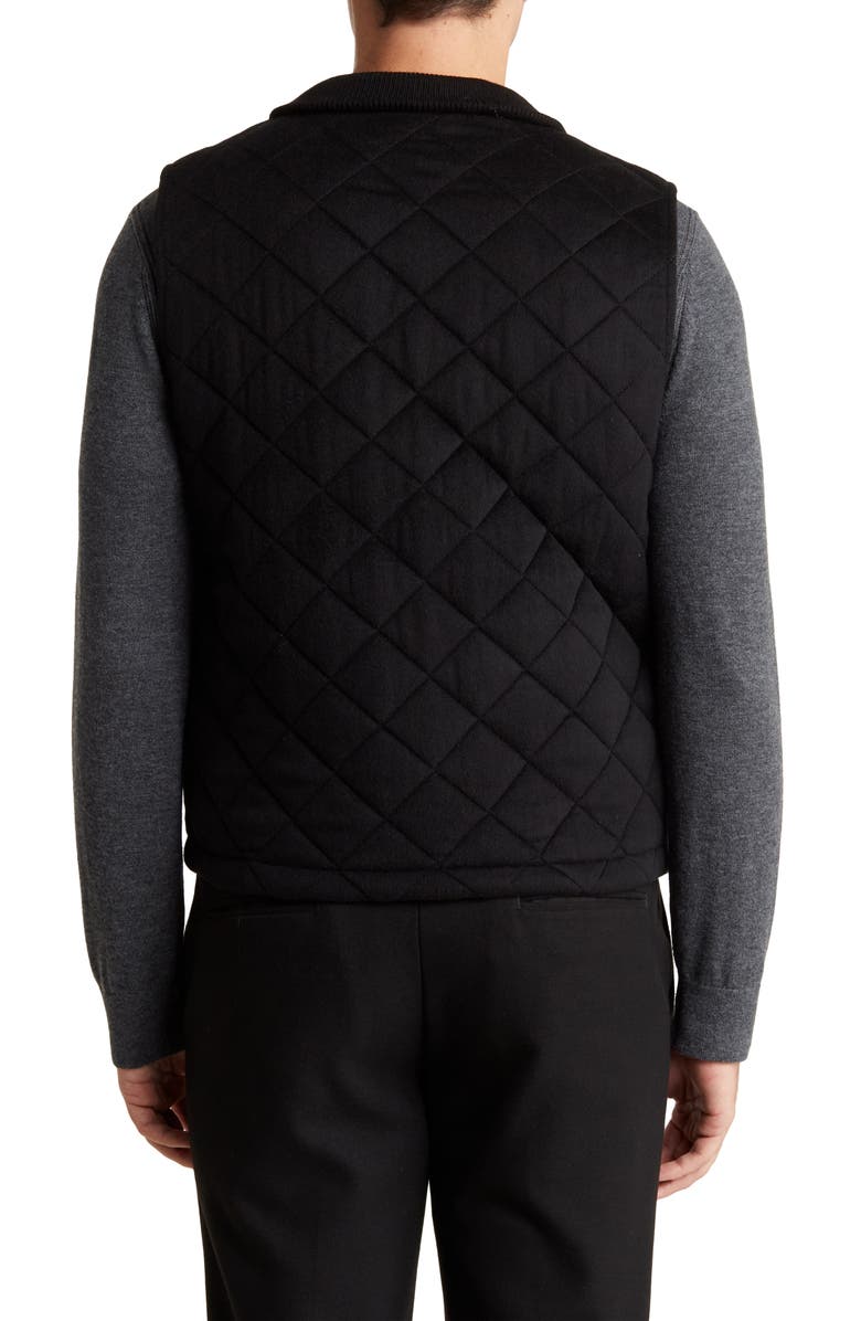 Amicale Diamond Quilt Wool & Cashmere Vest, Alternate, color, Black
