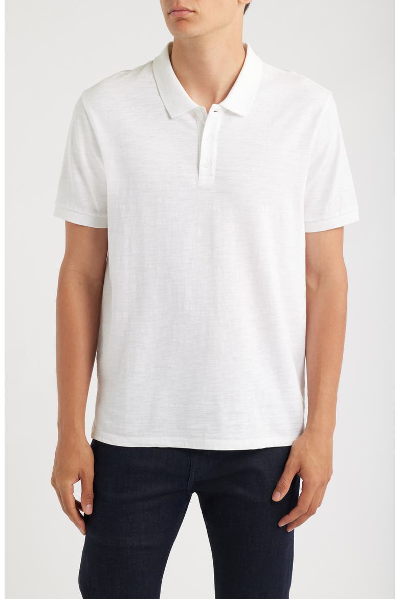 Cotton Slub Jersey Polo, Main, color, OPTIC WHITE