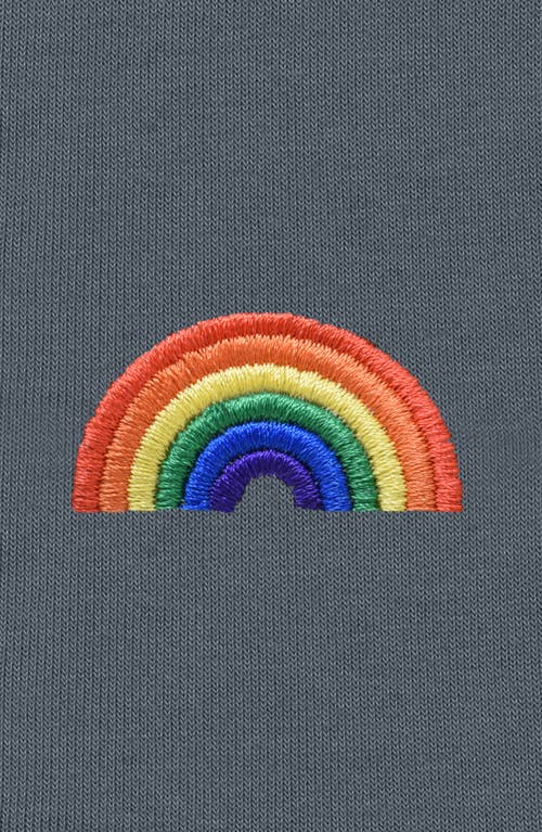 Dalix Rainbow Zip Hoodie In Steel Blue