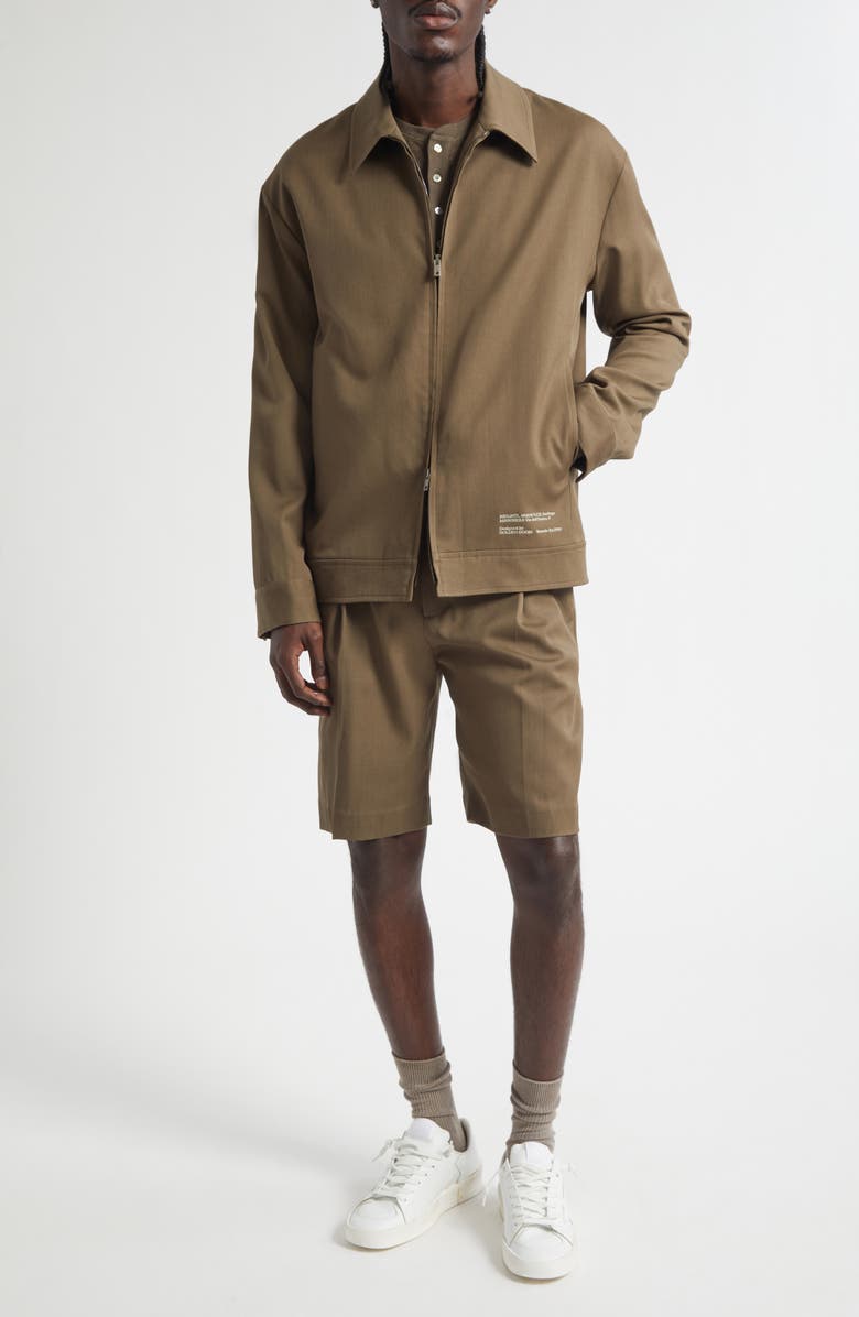 Golden Goose Journey Pleated Virgin Wool Bermuda Shorts, Alternate, color, Cub