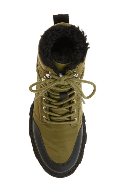 Ganni Faux Shearling Hiking Boot In Kalamata
