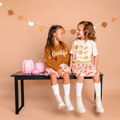 Sweet Wink Thankful Cutie Thanksgiving Short Sleeve T-shirt In Pink