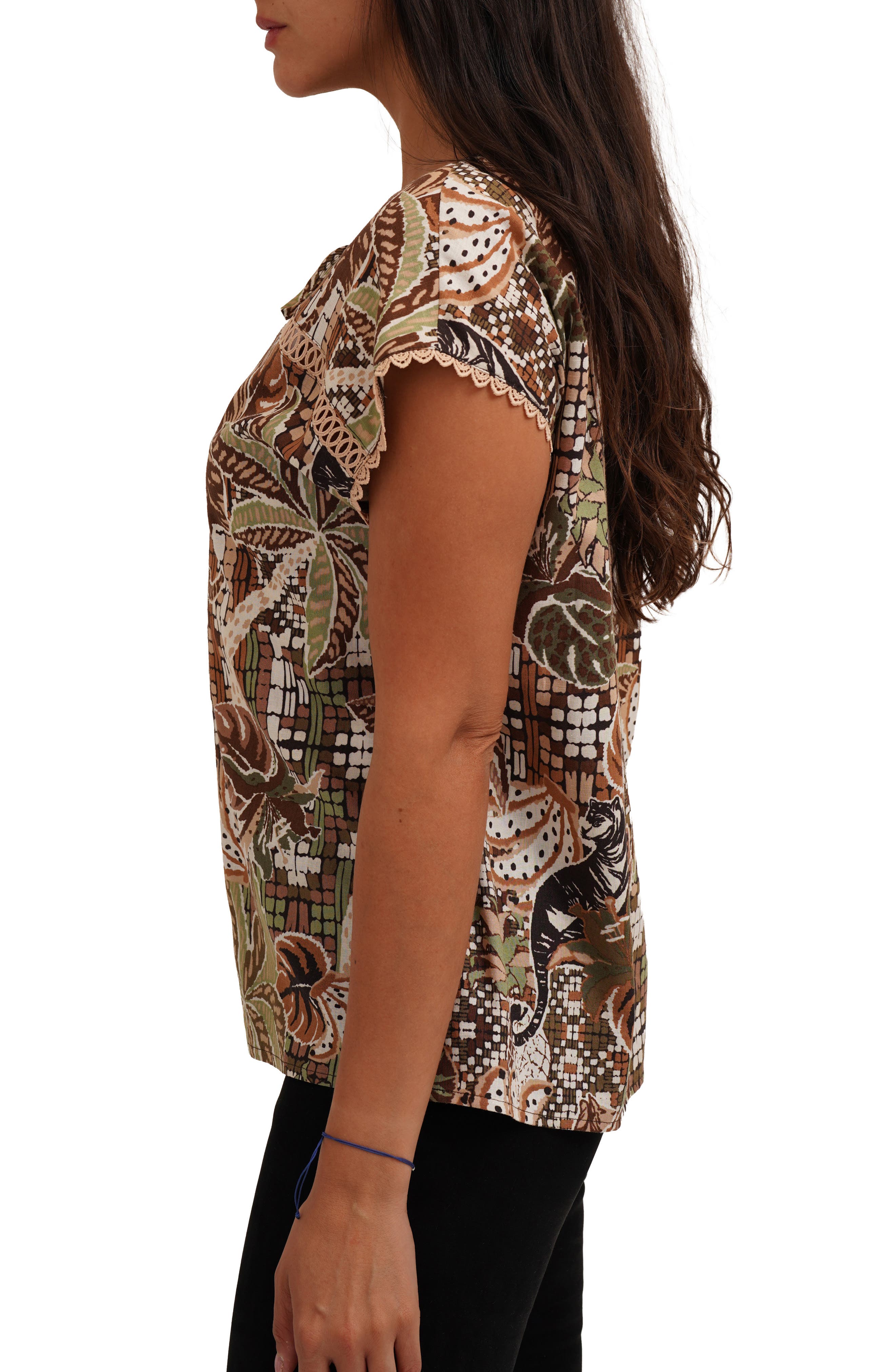 SUNNY LEIGH Tie Keyhole Cap Sleeve Top (Women) | Nordstromrack