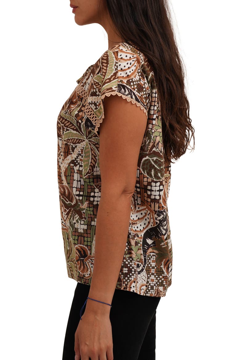 Tie Keyhole Cap Sleeve Top, Alternate, color, RIO NEUTRAL