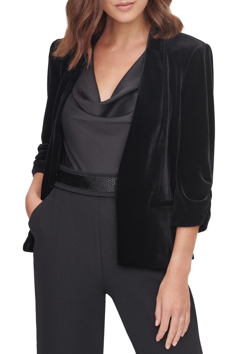 Eliza J Velvet Blazer, Main, color,