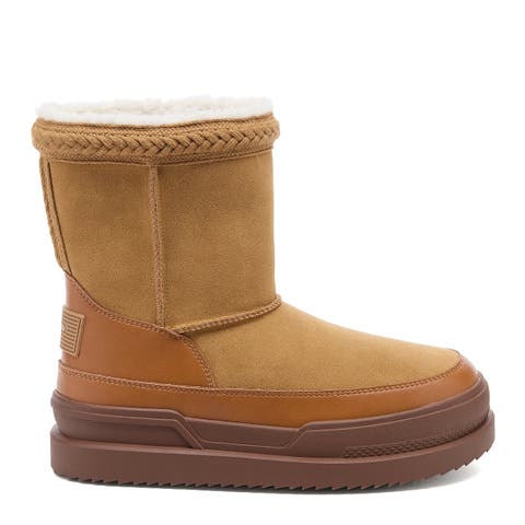 Ramble Faux Suede Braided Trim Winter Boots