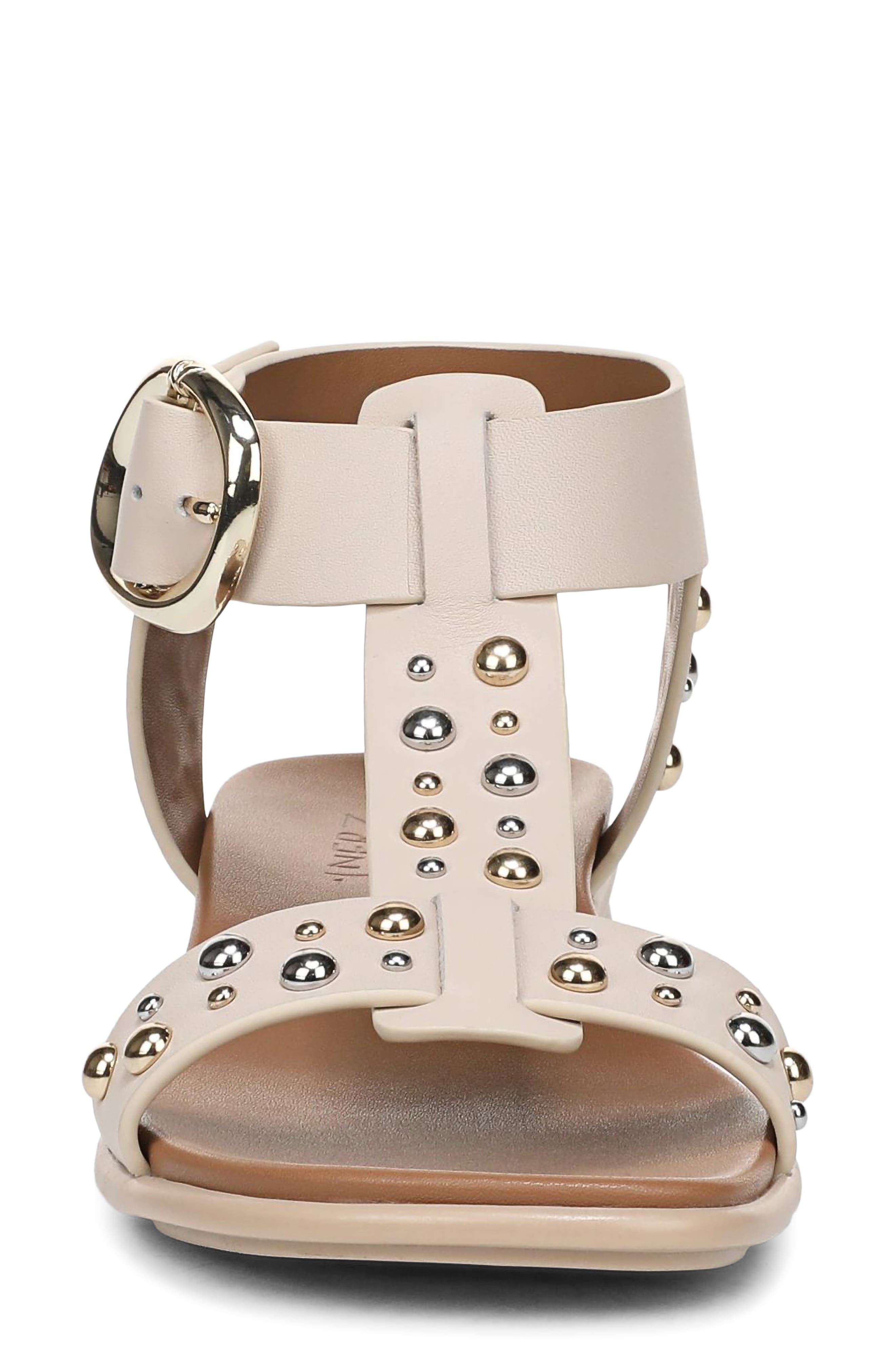 Naturalizer Brandy Stud Ankle Strap Sandal, Alternate, color, Ivory Mist