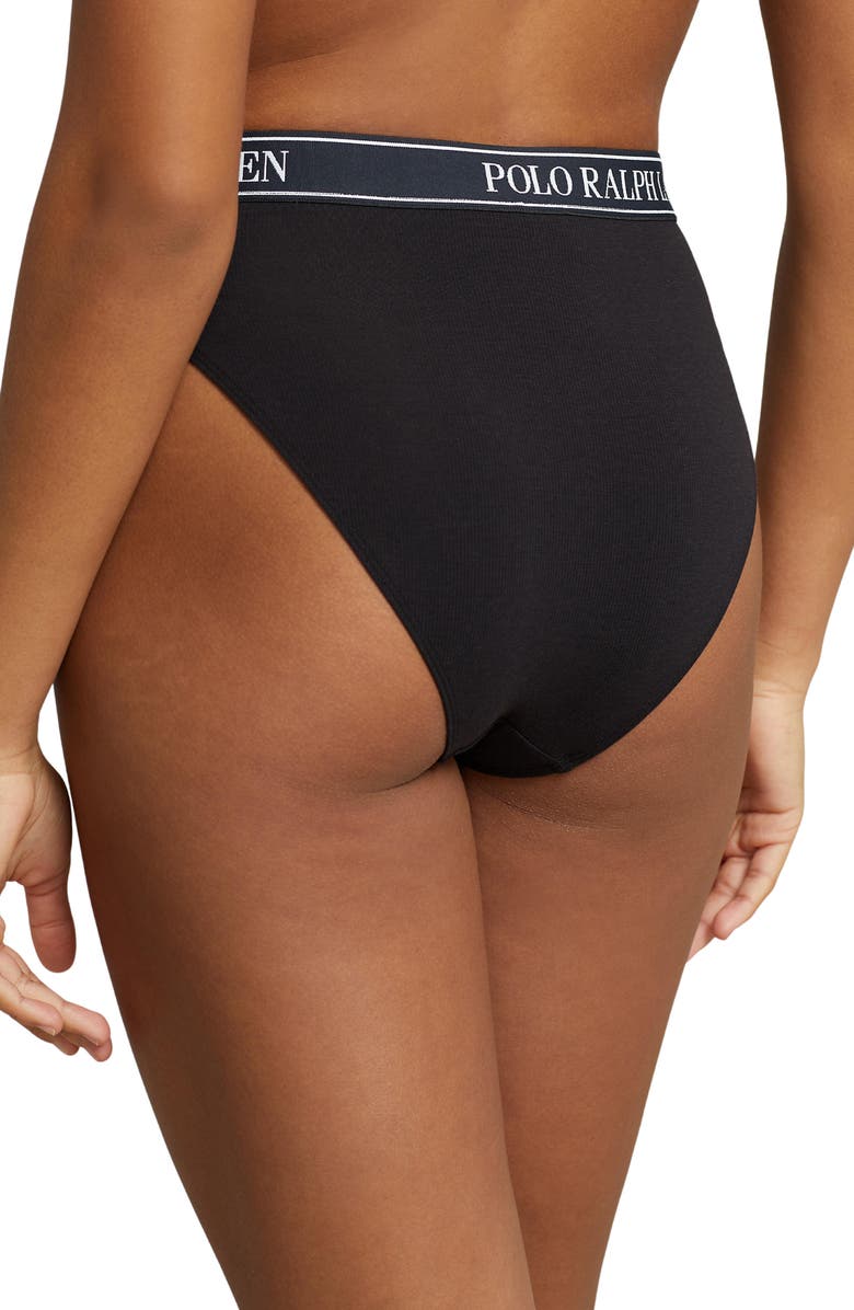 Polo Ralph Lauren High Waist Cotton Blend Tanga Panties, Alternate, color, 