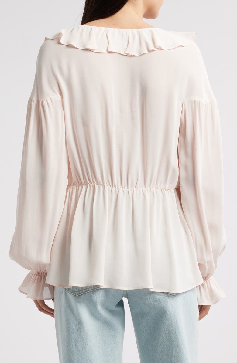 Reformation Wyn Ruffle Shirt, Alternate, color, Pink