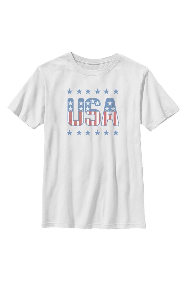 Boy's Lost Gods USA Athletic Stars  Graphic T-Shirt, Main, color, White
