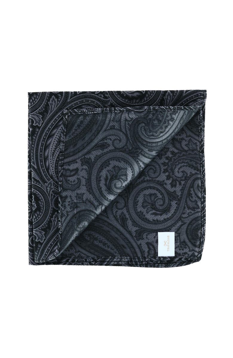 Trafalgar Sobee Collection 12-inch Silk Pocket Square Trio 3 Pack, Alternate, color, Black, Blue, Pink