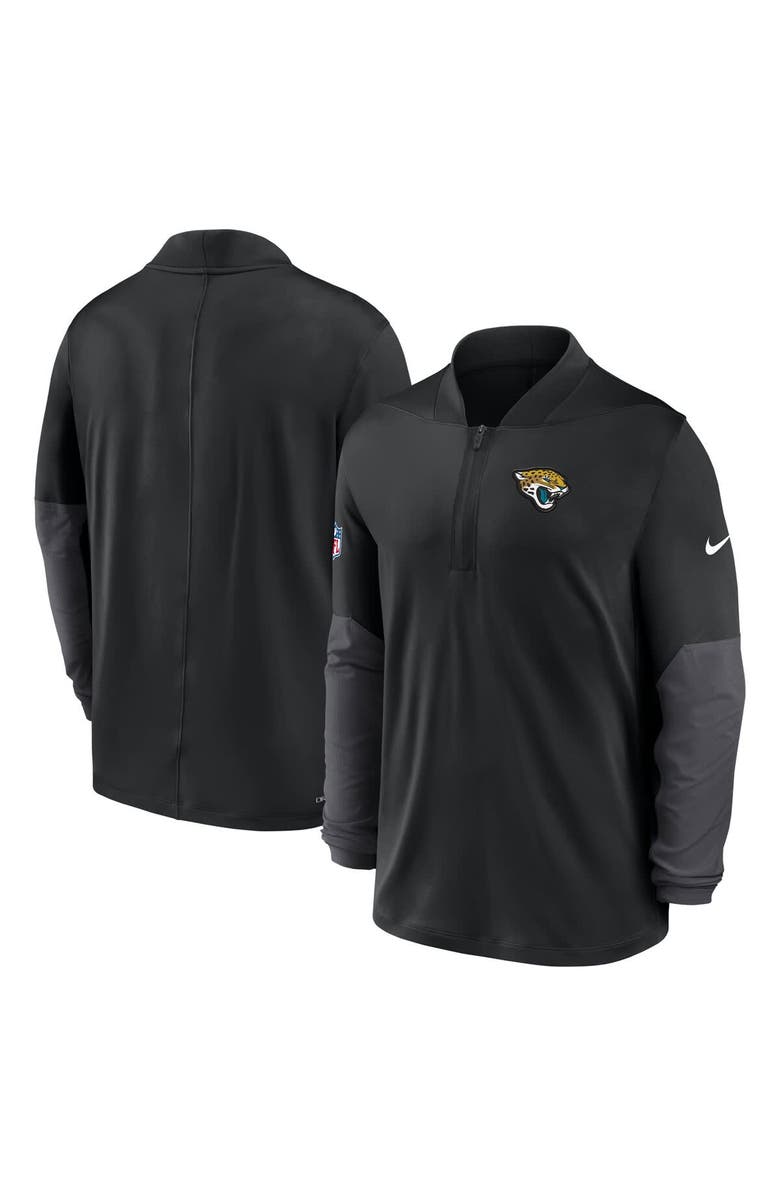Nike Men's Nike Black Jacksonville Jaguars Sideline Dri-FIT Half-Zip Pullover, Alternate, color, Black