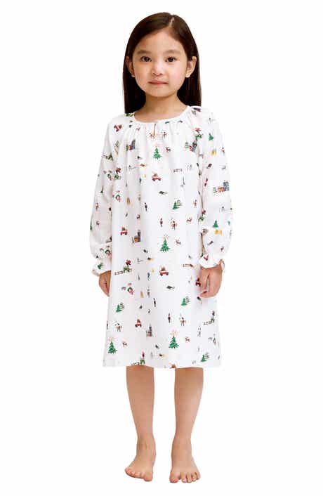 Petite Plume Kids' Delphine Holiday Town Cotton Blend Nightgown