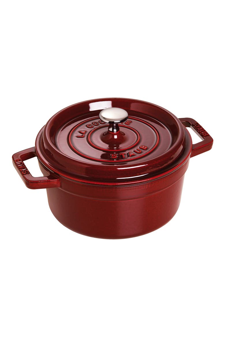 2.75-Quart Enameled Cast Iron Dutch Oven, Main, color, GRENADINE