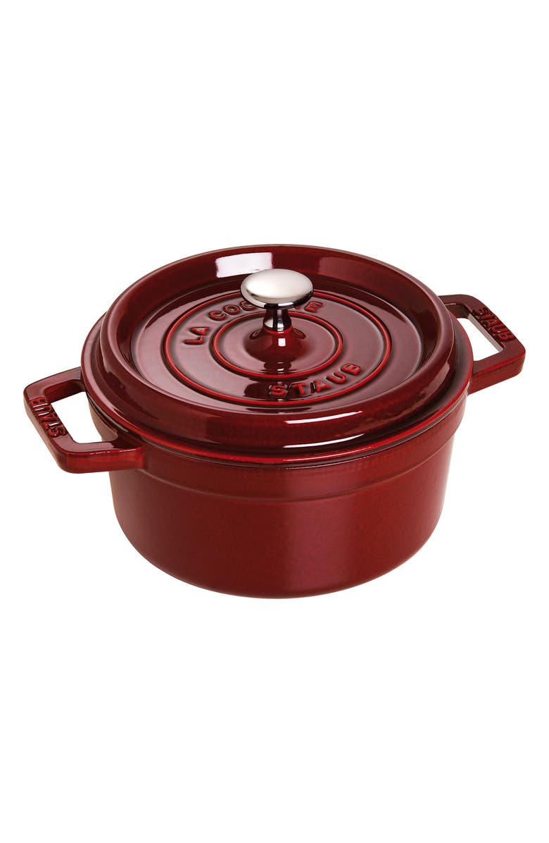 Staub 2.75-Quart Enameled Cast Iron Dutch Oven, Main, color, Grenadine
