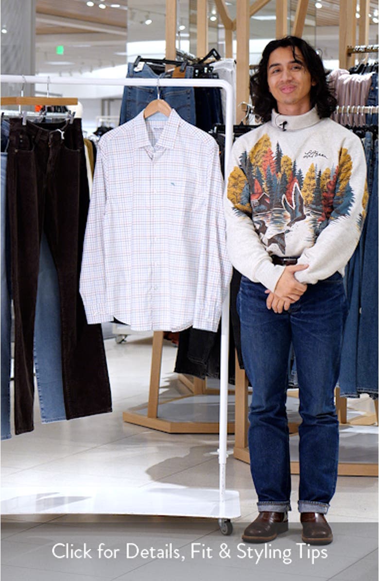 Sarasota Cabo Check Performance Button-Up Shirt, sales video thumbnail