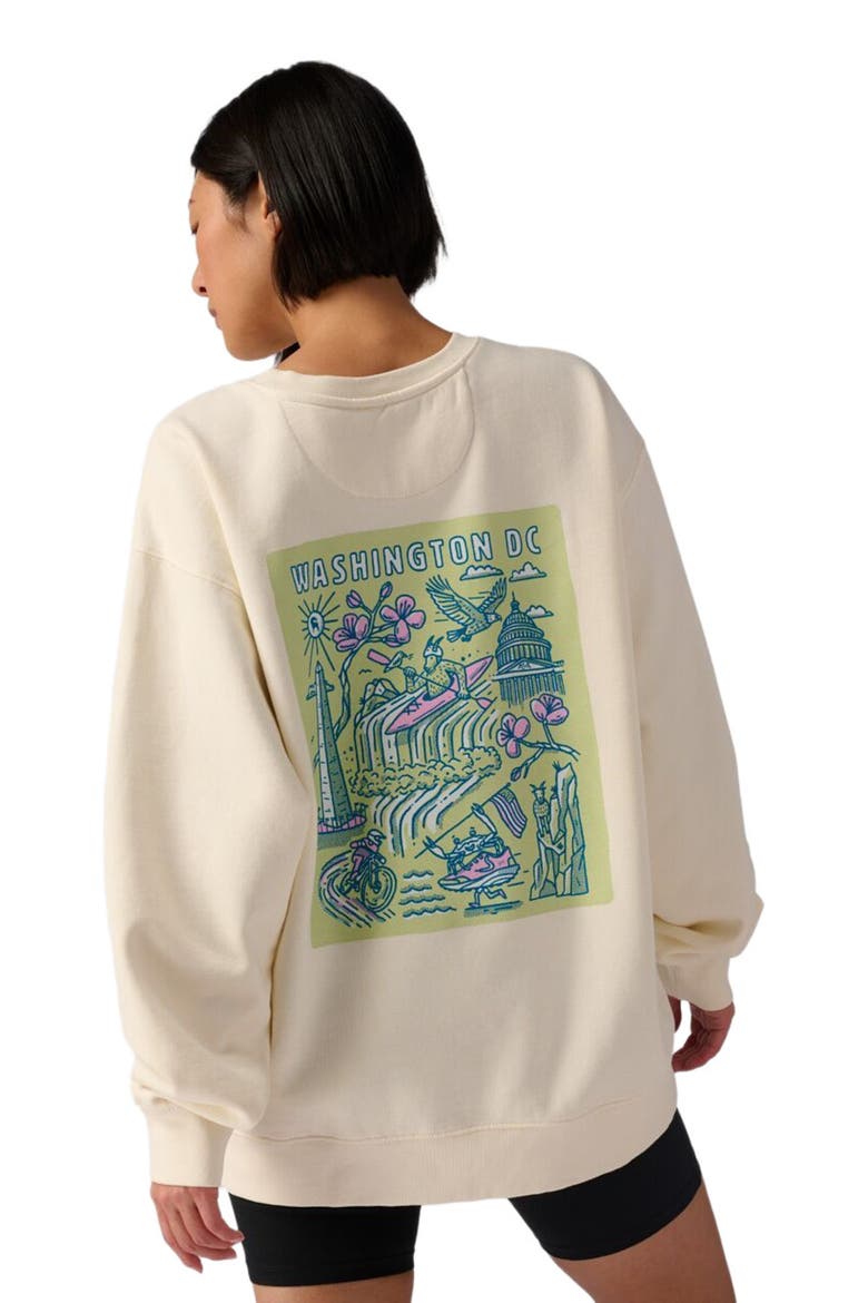 Washington Dc Poster Crew Sweatshirt, Alternate, color, Vintage White
