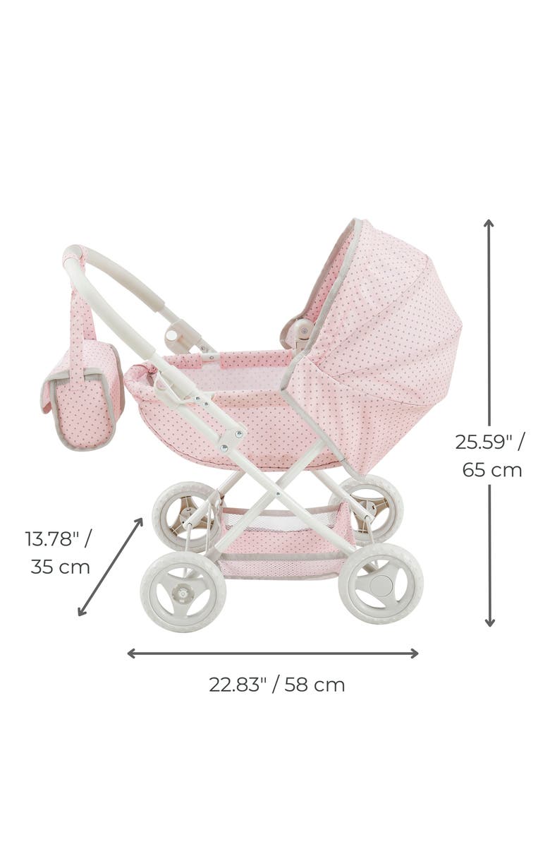 Teamson Kids Olivia's Little World Polka Dot Princess Convertible Baby Doll Stroller, Alternate, color, Multi Color