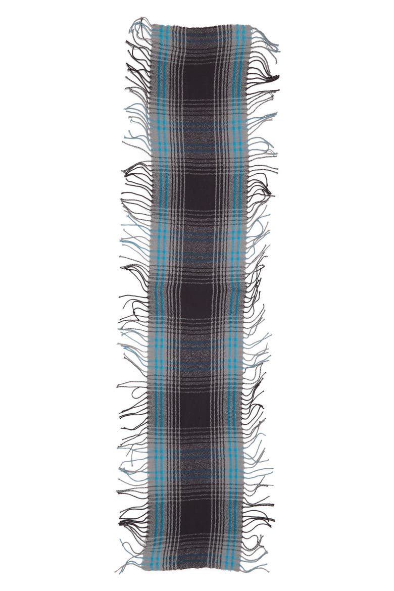 'Ragged Plaid' Scarf, Alternate, color, OXIDE BLUE