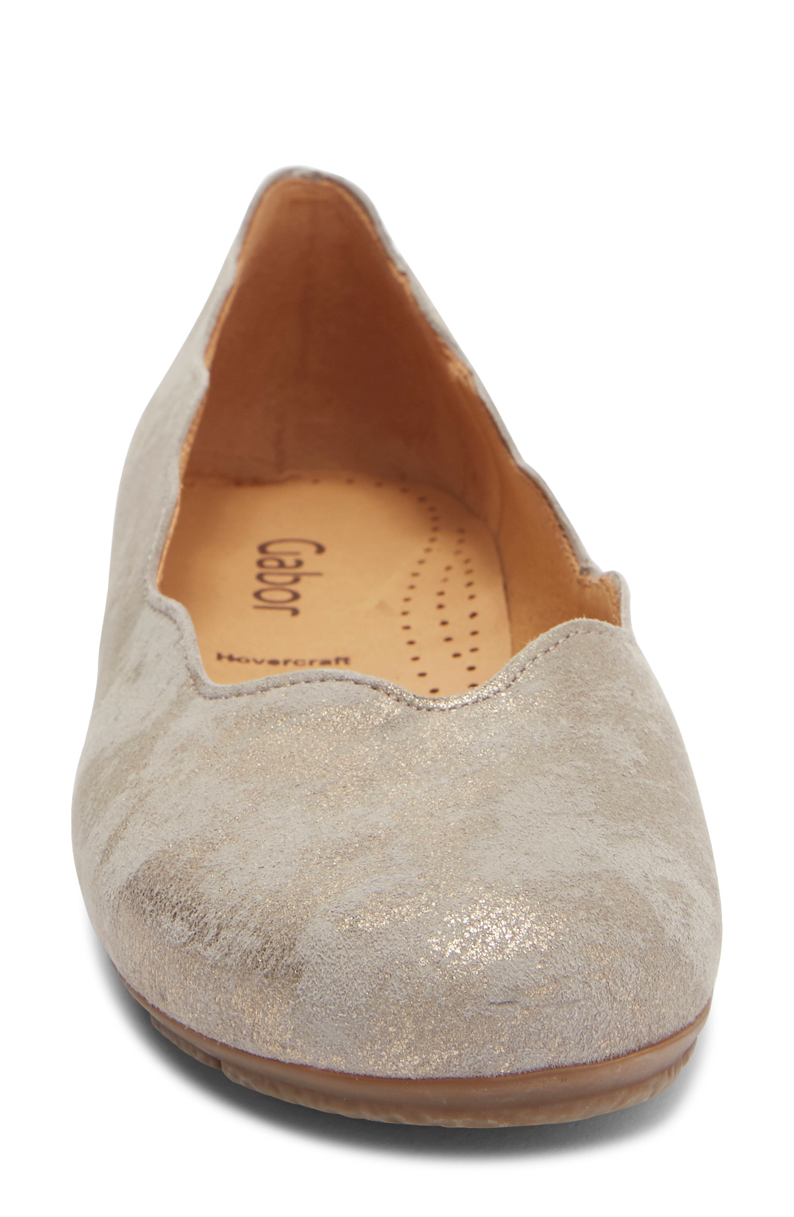 Scalloped Leather Ballet Flat, Alternate, color, MUSCHEL