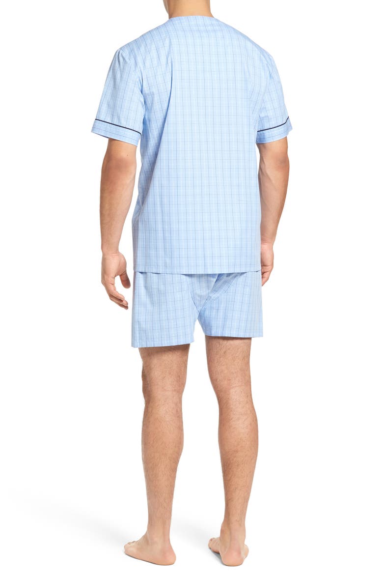Cotton Short Pajamas, Alternate, color, LIGHT BLUE CHECK