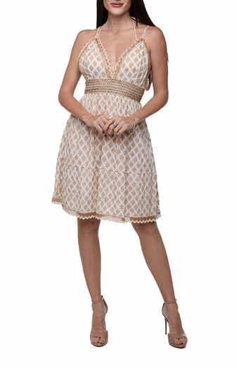 Plunge Neck Tiered Dress
