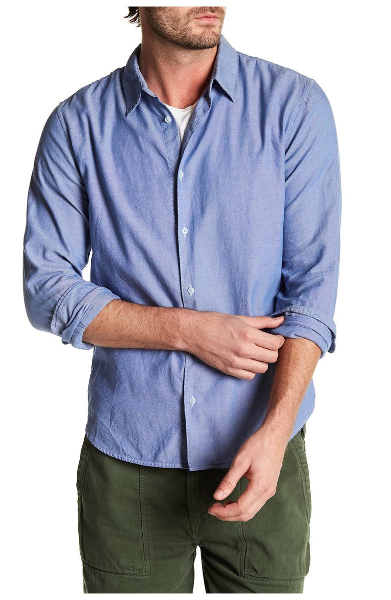 Save Khaki Simple Oxford Long Sleeve Classic Fit Shirt, Alternate, color, 