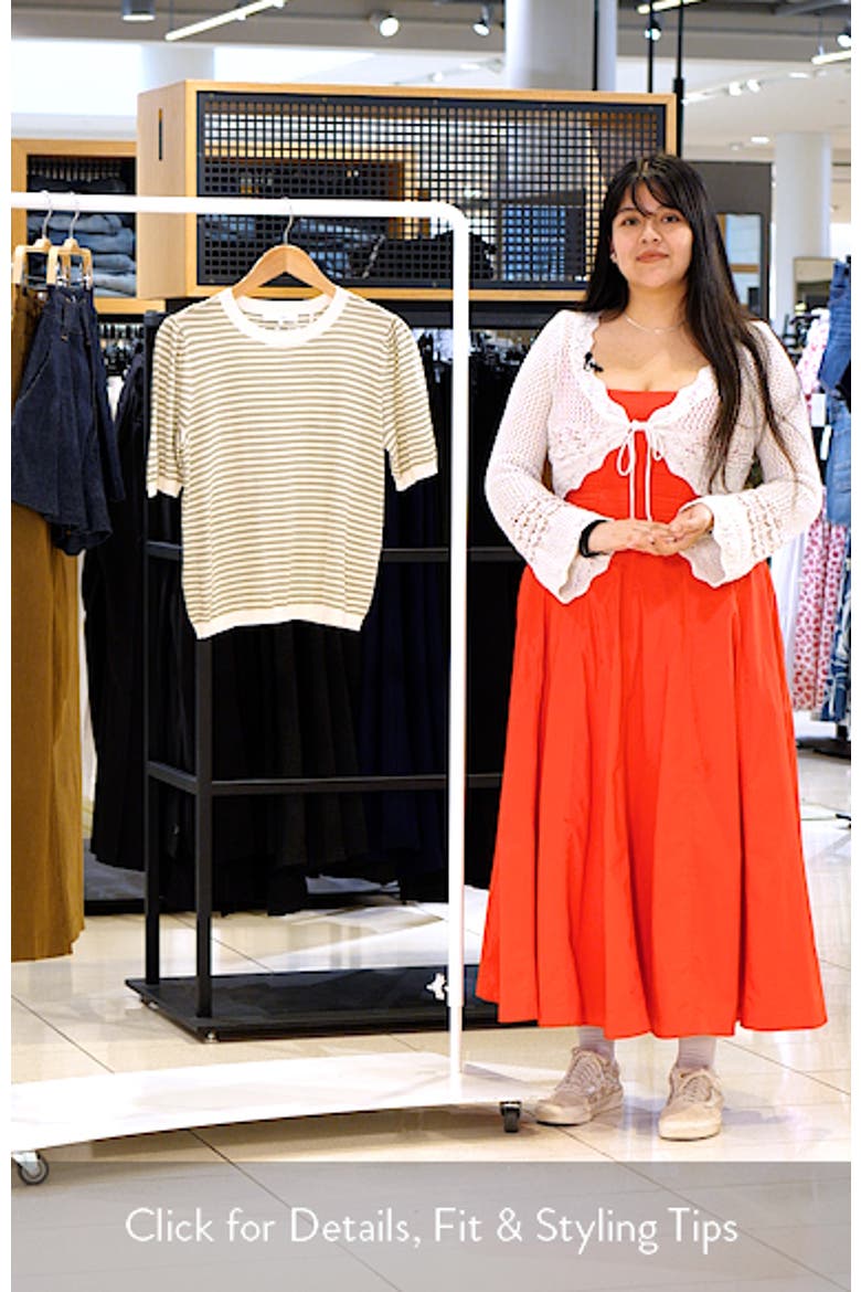 The Stripe Gather Crop Cotton & Modal Sweater video