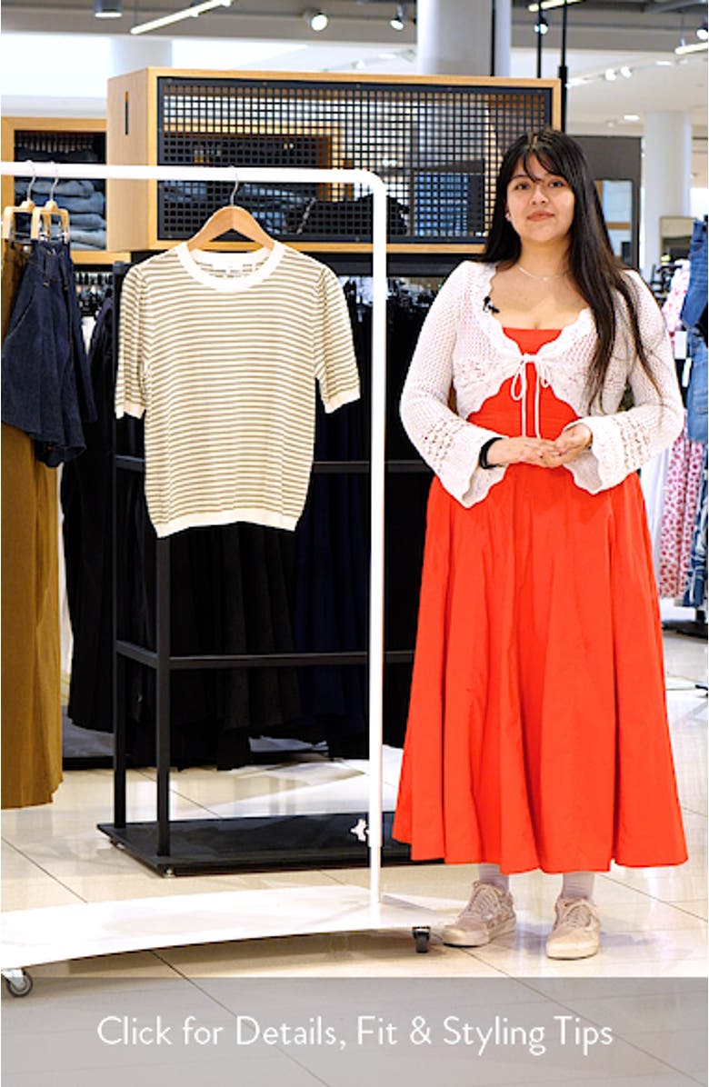 The Stripe Gather Crop Cotton & Modal Sweater, sales video thumbnail