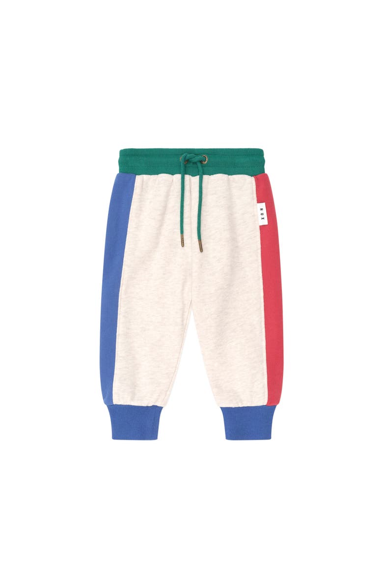 Huxbaby Colour Block Splice Trackpant, Main, color, Oat Marle