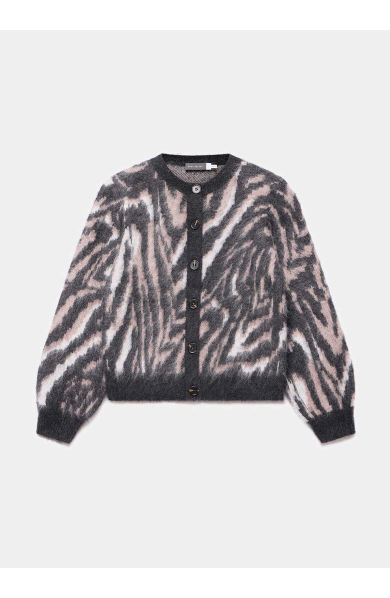 MINT VELVET Zebra Knit Cardigan, Alternate, color, Neutral