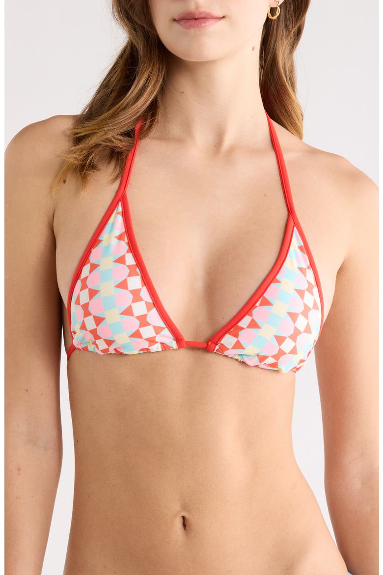 Geomatrix Ginger Bikini Top, Main, color, RED