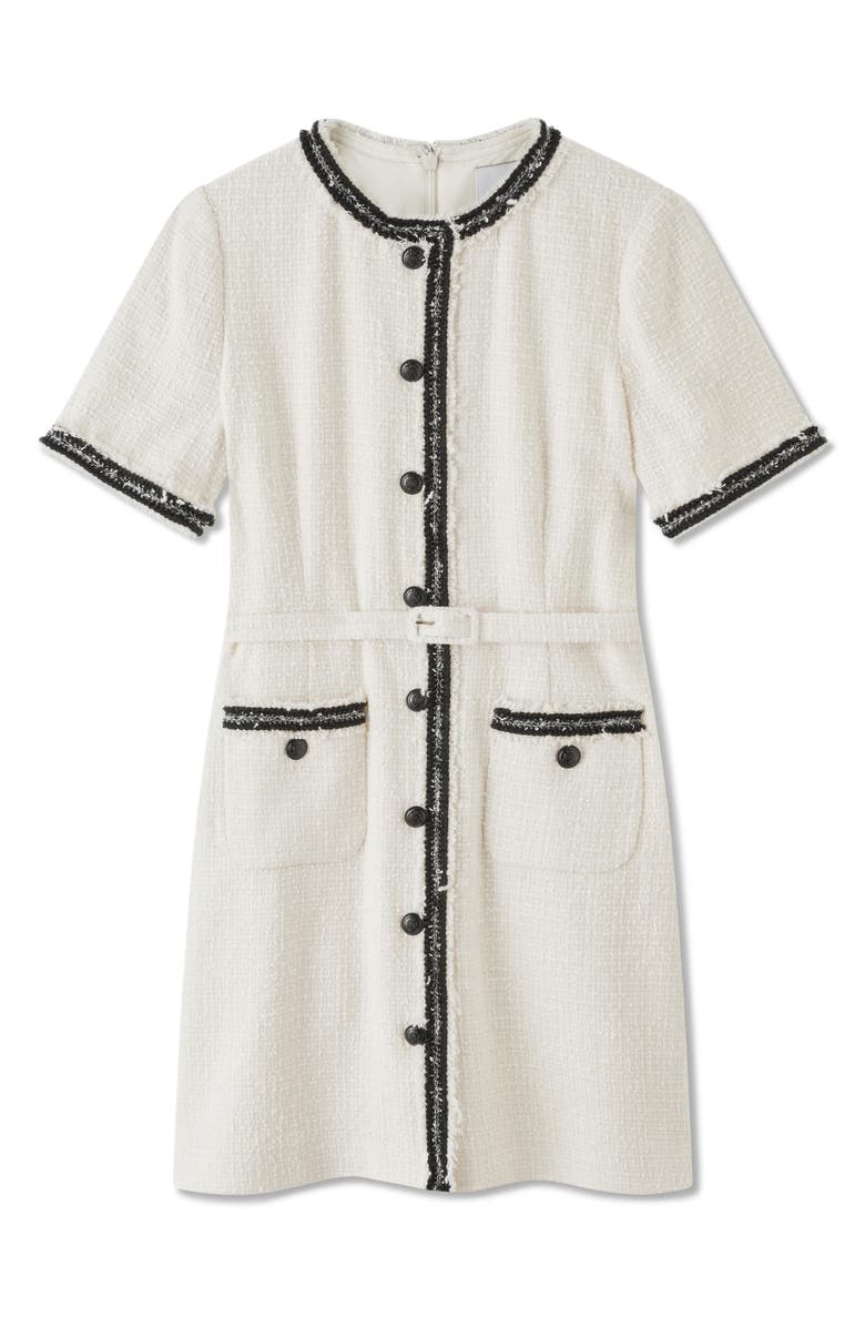 LK Bennett Charlie Tweed Dress, Alternate, color, Ivory