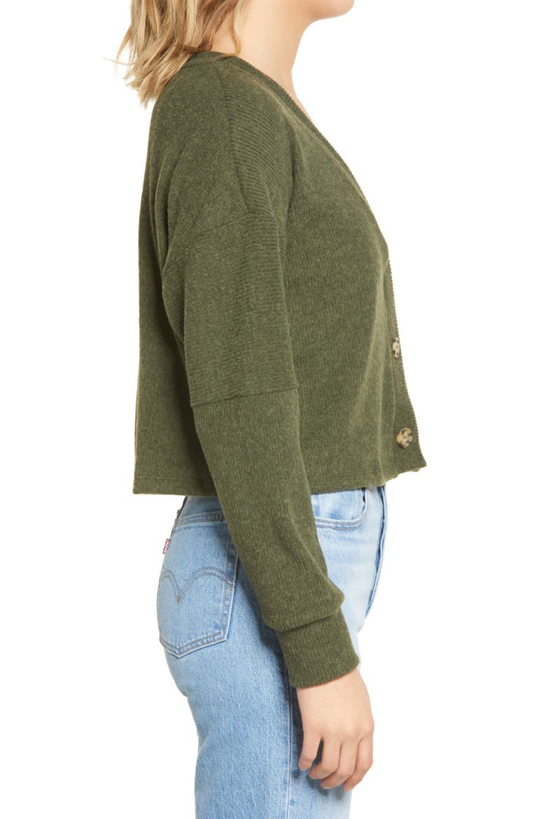 La Land Creative Co Brushed Cardigan Sweater, Alternate, color, OLIVE