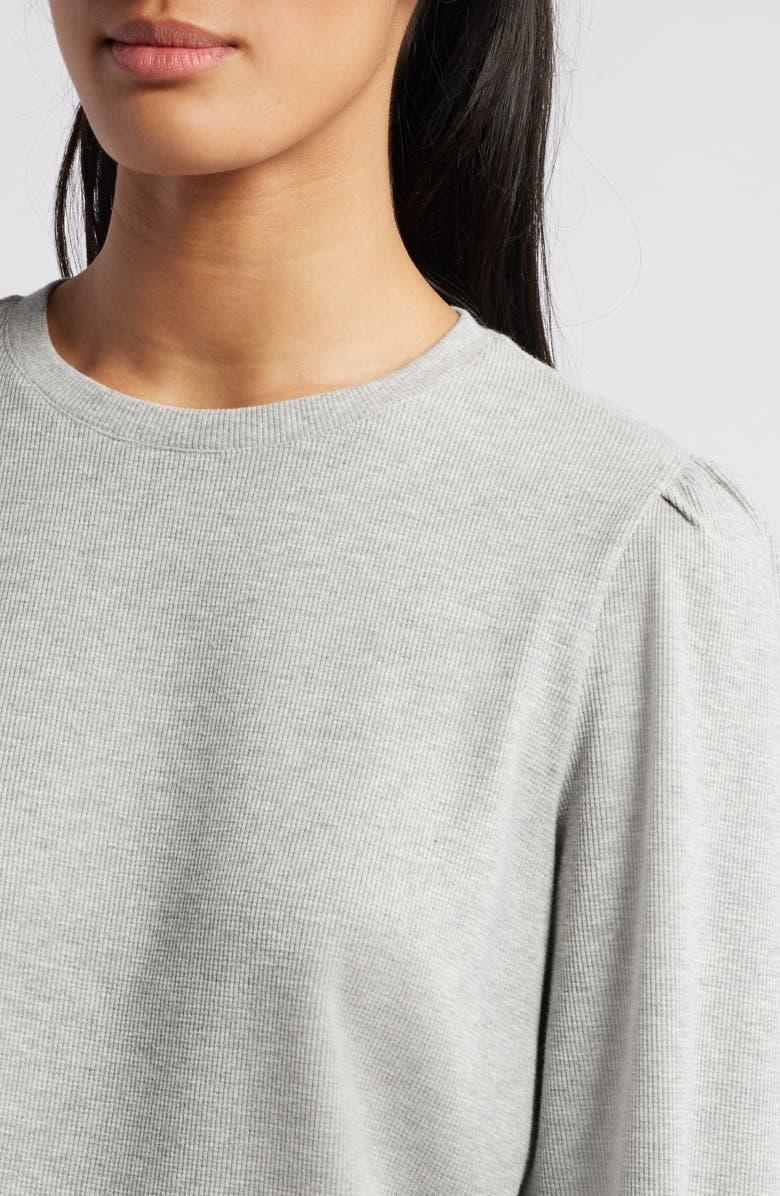 Caslon<sup>®</sup> Crewneck Puff Sleeve Rib Top, Alternate, color, 