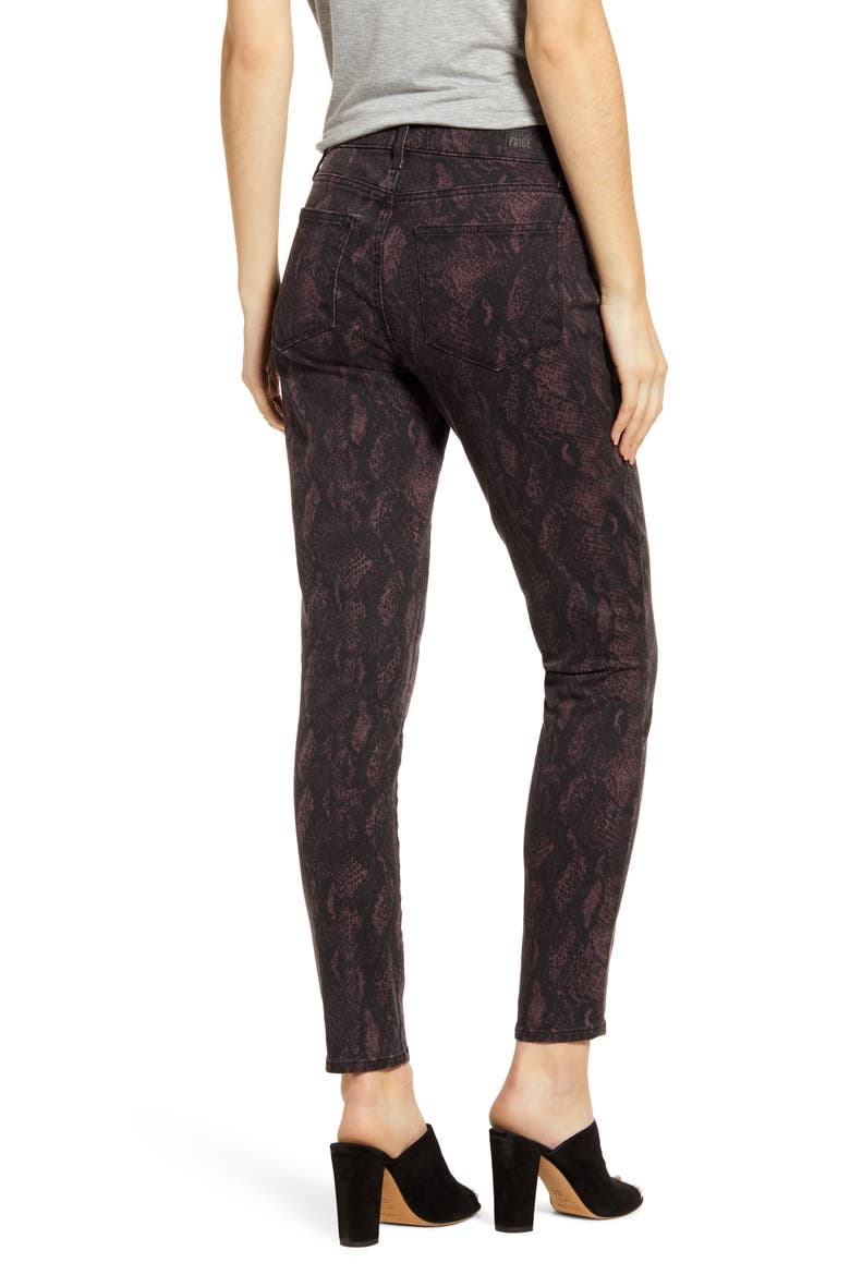 Hoxton High Waist Ankle Skinny Jeans, Alternate, color, BLACK FIG PYTHON