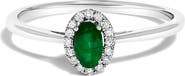 Haus of Brilliance 10K White Gold Oval and Diamond Accent Halo Birthstone Ring
